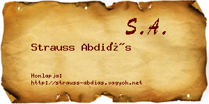 Strauss Abdiás névjegykártya
